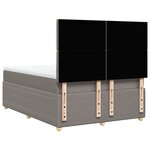 vidaXL Sommier à lattes de lit avec matelas Taupe 140x200 cm Tissu