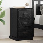 vidaXL Cabinet de chevet avec tiroir Chêne noir 39 x 39 x 67 5 cm