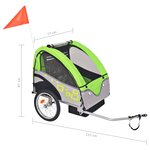 vidaXL Remorque de vélo pour enfants Gris et vert 30 kg
