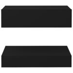 vidaXL Tables de chevet 2 Pièces Noir 60x35 cm Aggloméré