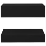 Vidaxl tables de chevet 2 pièces noir 60x35 cm aggloméré