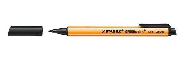 Bl 1 Stylo Feutre GREENpoint Pte large 0,8 mm Noir STABILO