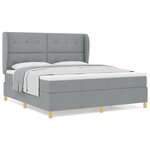 Lit à ressorts vidaXL avec matelas Gris clair 180x200 cm Tissu