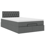 vidaXL Lit ottoman avec matelas et LED gris foncé 120x200 cm tissu