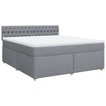 vidaXL Sommier à lattes de lit avec matelas Gris clair 180x200cm Tissu