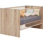 Lit 70 x 140 cm + commode à langer 2 portes - Décor chêne naturel