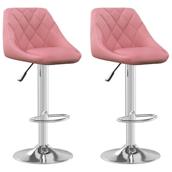 vidaXL Tabourets de bar lot de 2 rose velours