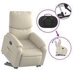 vidaXL Fauteuil inclinable Crème Similicuir