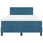 vidaXL Lit à ressorts avec matelas Bleu foncé 120 x 190 cm Velours
