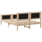 vidaXL Cadre de lit Marron et taupe 140 x 200 cm Bois massif en pin