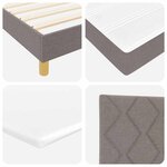 vidaXL Lit à Ressorts avec matelas Taupe 90 x 200 cm tissu