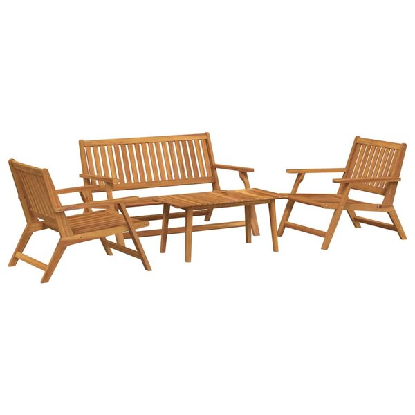 vidaXL Ensemble de repas extérieur 4 Pièces Marron Bois d'acacia massif