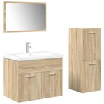 vidaXL Ensemble de meubles de salle de bain 4 Pièces chêne sonoma