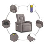 vidaXL Fauteuil de massage inclinable Taupe Tissu