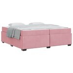 vidaXL Cadre de lit avec matelas Rose 200 x 200 cm tissu