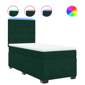 vidaXL Sommier à lattes de lit avec matelas Vert foncé 90x200 cm