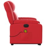 vidaXL Fauteuil inclinable de massage électrique rouge similicuir