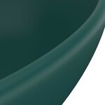 vidaXL Lavabo ovale de luxe Vert foncé mat 40x33 cm Céramique