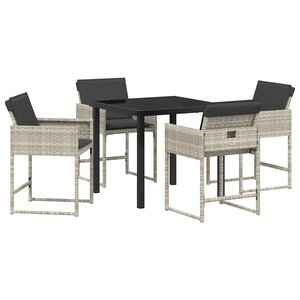 vidaXL Ensemble de salle à manger pour jardin 5 Pièces Gris clair