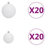 vidaXL Arbre de Noël artificiel pré-éclairé et boules 400 cm blanc