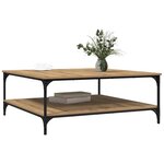 vidaXL Table basse chêne artisanal 100 x 100 x 40 cm Bois d'ingénierie