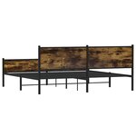 vidaXL Cadre de lit en métal sans matelas chêne fumé 193x203 cm