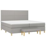 vidaXL Sommier à lattes de lit avec matelas Gris clair 200x200cm Tissu