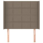 vidaXL Tête de lit avec oreilles Taupe 103x16x118/128 cm Tissu