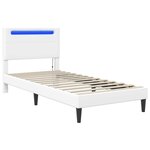 vidaXL Cadre de lit avec bandes LED Blanc 100 x 200 cm Simili cuir