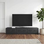 vidaXL Meuble TV avec tiroir Noir 147 x 34 5 x 27 cm Bois d'ingénierie