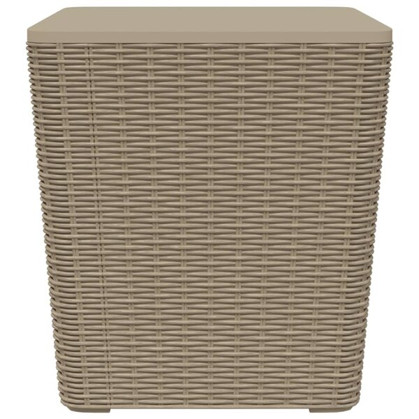 vidaXL Table de jardin avec couvercle amovible marron clair PP