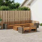 vidaXL Ensemble de canapés d'extérieur 9 Pièces
