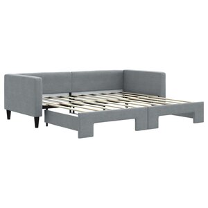 vidaXL Lit de jour avec lit gigogne gris clair 90x190 cm tissu