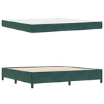 vidaXL Cadre de lit Vert foncé  vert et blanc 200 x 200 cm Velours