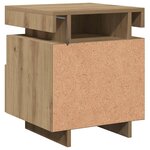 vidaXL Armoire de chevet et lumières LED chêne artisanal 40x39x48 5 cm