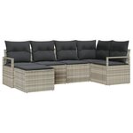 vidaXL Ensemble de canapé de jardin 6 Pièces Gris clair Poly rotin