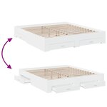 vidaXL Cadre de lit avec tiroirs sans matelas blanc 200x200 cm