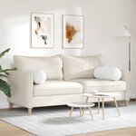 vidaXL Coussins d'accent 2 Pièces Blanc Ø 25 x 70 cm tissu