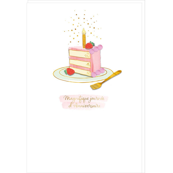 Carte Signature Part Gâteau Anniversaire - 11 5 X 17cm - Draeger paris