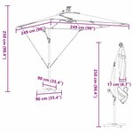 vidaXL Parasol banane à mât déporté Couleur sable 249 x 249 x 250 cm