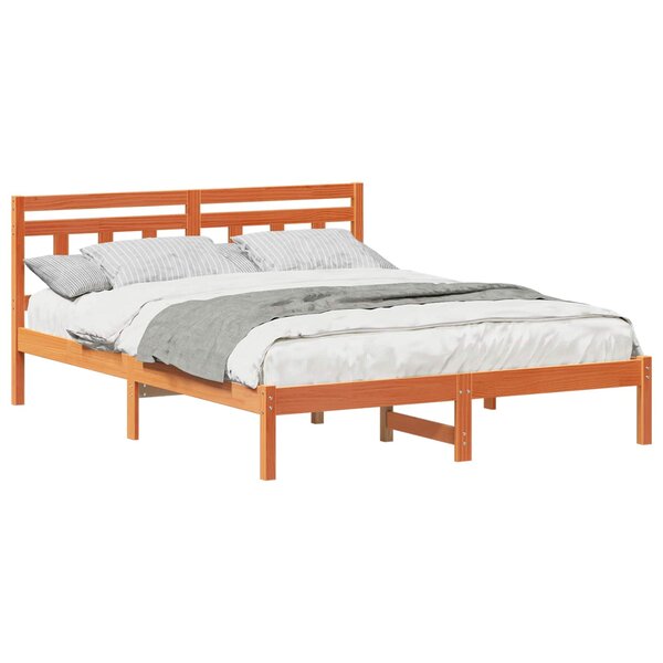 vidaXL Cadre de lit Marron 140 x 200 cm Pin massif