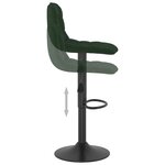 Vidaxl tabourets de bar 2 pcs vert foncé velours