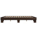 vidaXL Cadre de lit chêne marron 200x200 cm bois d'ingénierie et métal