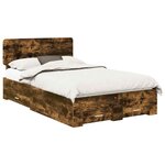 vidaXL Cadre de lit Chêne fumé 120 x 190 cm Bois d'ingénierie