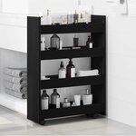 vidaXL Chariot de Rangement Étroit Chêne noir 60 x 20 x 82 cm