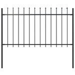 vidaXL Clôture de jardin avec dessus en lance Acier 1 7 x 1 m Noir