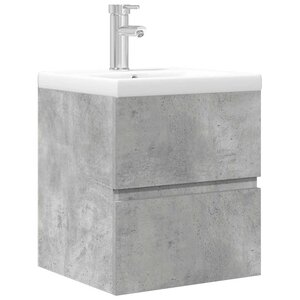 vidaXL Ensemble de meubles de salle de bain 2 Pièces gris béton
