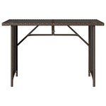 vidaXL Table de jardin avec dessus en verre marron 110x68x70 cm rotin