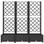 vidaXL Jardinière avec treillis Noir 120x40x121 5 cm PP