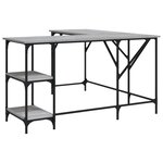 vidaXL Bureau sonoma gris 139x139x75 cm bois d'ingénierie